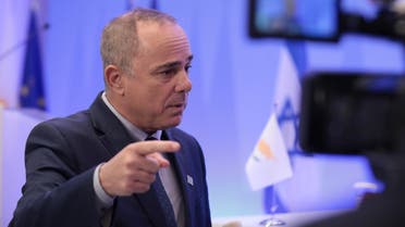 Israeli Energy Minister Yuval Steinitz gestures during an interview with Reuters in Athens, Greece, January 2, 2020. REUTERS/Costas Baltas