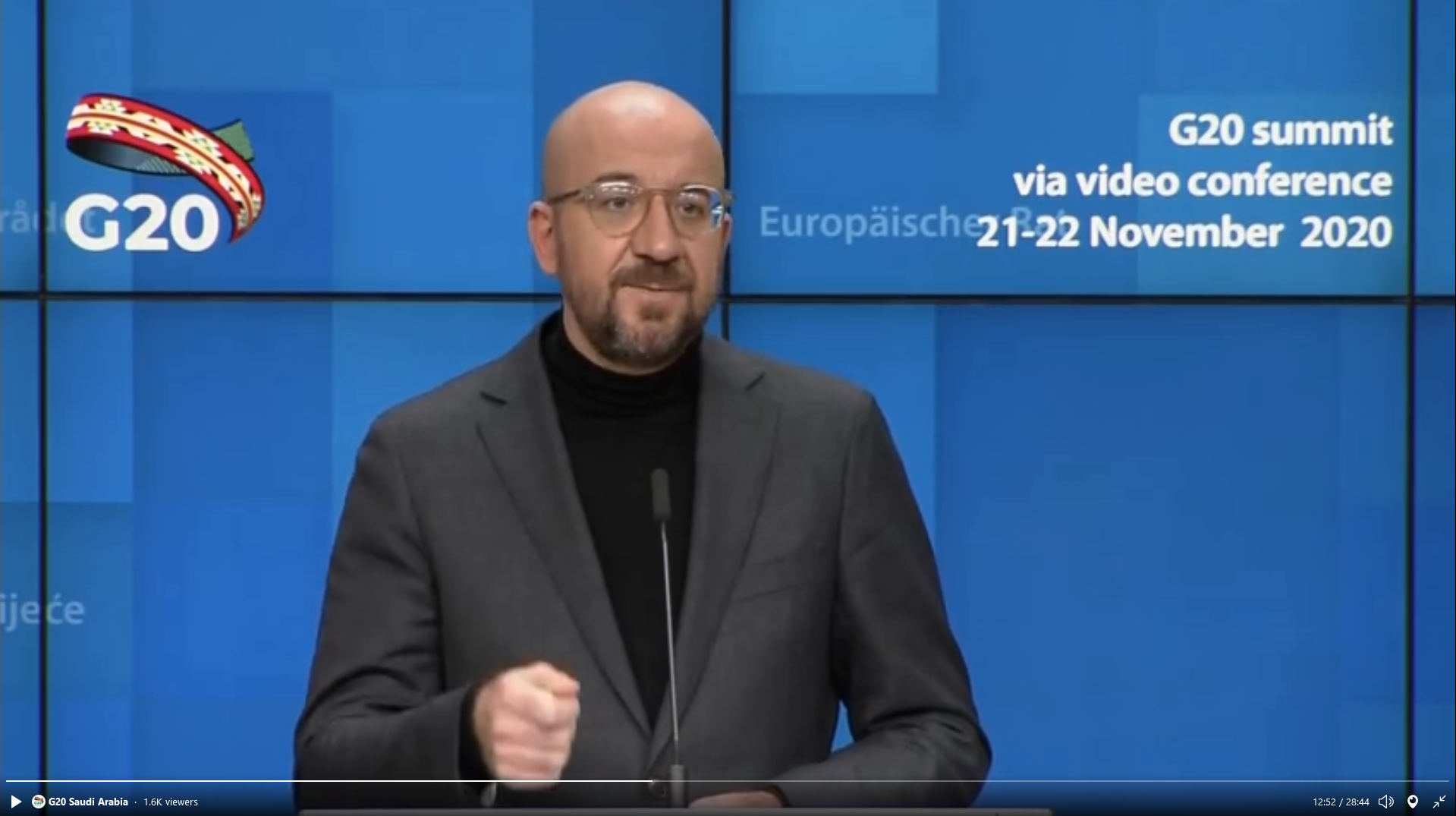 European Council President Charles Michel. (Screengrab)