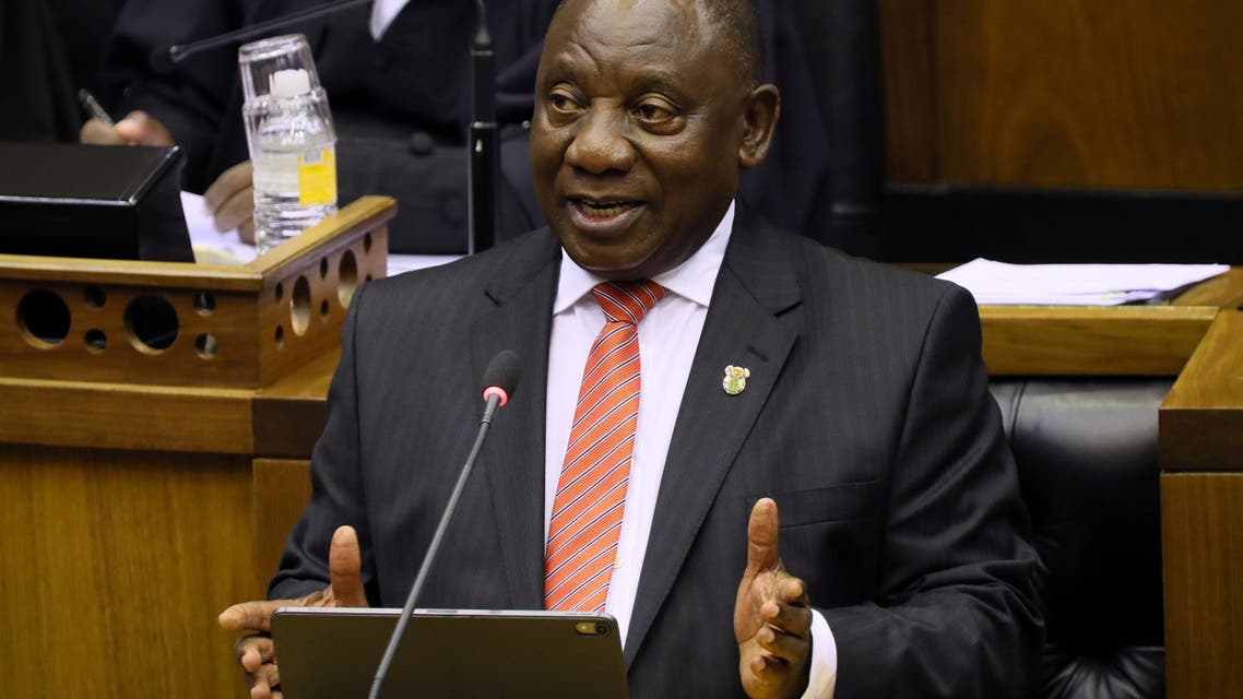 President Cyril Ramaphosa delivers his State of the Nation address at parliament in Cape Town, South Africa, February 13, 2020. (Reuters)