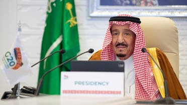 Saudi Arabia's King Salman delivers his G20 Leaders' Summit opening remarks. (Twitter)