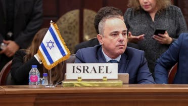Israeli Energy Minister Yuval Steinitz speaks at the third East Mediterranean Gas Forum (EMGF) meeting which is hosted by Egypt and brings together Cyprus, Greece, Israel, Italy, Jordan and the Palestinians in Cairo, Egypt January 16, 2020. (Reuters/Shokry Hussien)