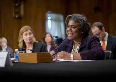 Assistant Secretary of State for African Affairs Linda Thomas-Greenfield, right, testifies during a Senate Foreign Relations Committee hearing on Capitol Hill in Washington, Jan. 9, 2014. (AP)