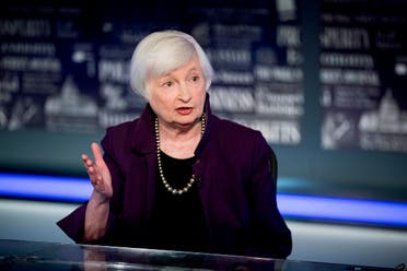 Former Fed Chair Janet Yellen in a televised interview, Aug. 14, 2019. (AP)
