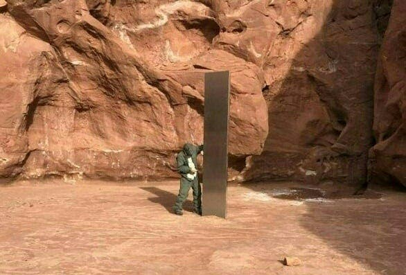 A mysterious metal monolith discovered in Utah recently prompted speculation. (AFP)
