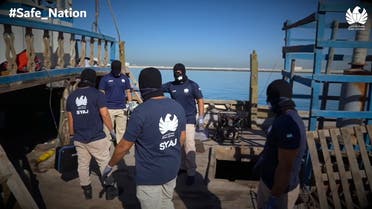 Dubai authorities inspect a ship for narcotics in a video released by Dubai Customs. (Screengrab: Dubai Customs.)