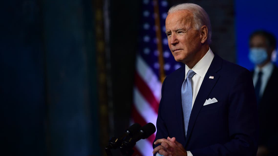 WILMINGTON, DE - NOVEMBER 24: President-elect Joe Biden introduces key foreign policy and national security nominees and appointments at the Queen Theatre on November 24, 2020 in Wilmington, Delaware. As President-elect Biden waits to be approved for official national security briefings, the names of top members of his national security team are being announced to the public. Calls continue for President Trump to concede the election and let the transition proceed without further delay. Mark Makela/Getty Images/AFP