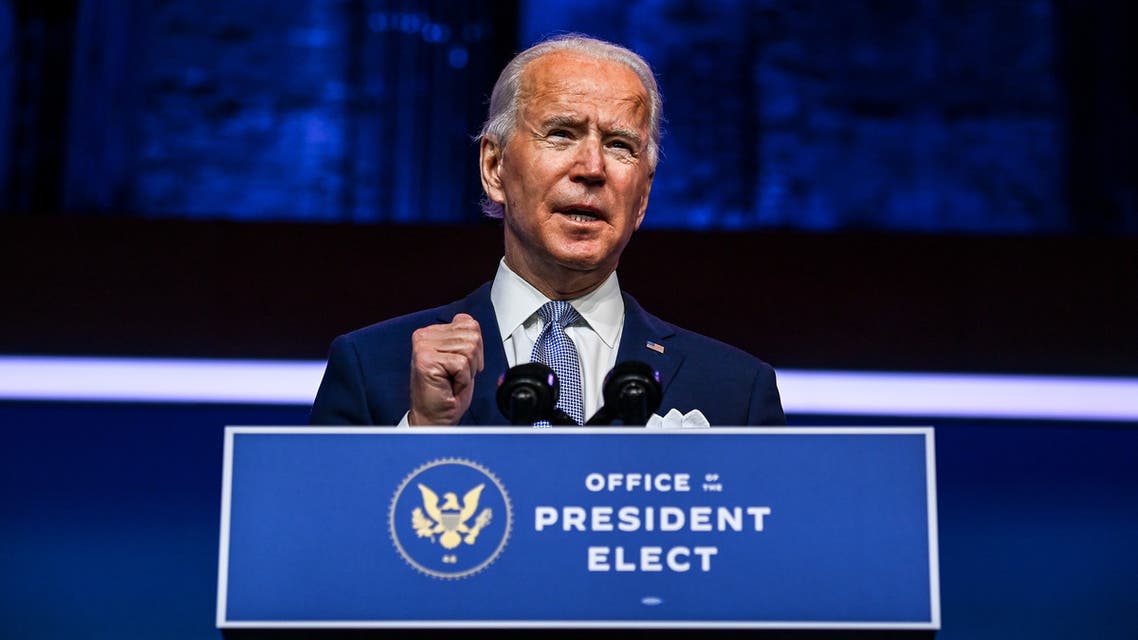 WILMINGTON, DE - NOVEMBER 24: President-elect Joe Biden introduces key foreign policy and national security nominees and appointments at the Queen Theatre on November 24, 2020 in Wilmington, Delaware. As President-elect Biden waits to be approved for official national security briefings, the names of top members of his national security team are being announced to the public. Calls continue for President Trump to concede the election and let the transition proceed without further delay. Mark Makela/Getty Images/AFP