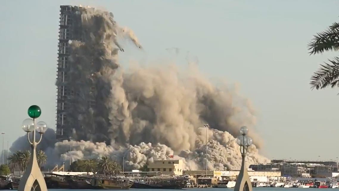 Abu Dhabi demolition. (Screengrab)