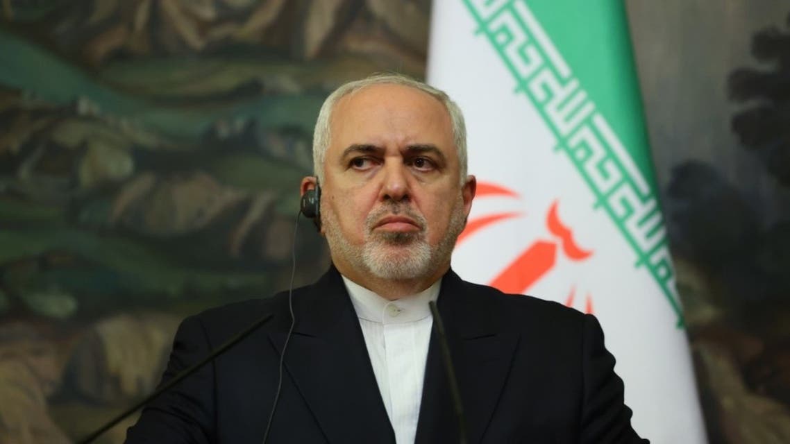Iranian Foreign Minister Mohammad Javad Zarif attends a joint press conference with his Russian counterpart following their talks in Moscow on September 24, 2020. (AFP)