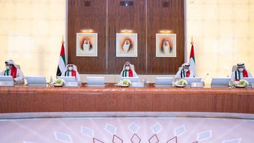 The UAE cabinet during its weekly meeting on November 29, 2020. (Twitter/@DXBMediaOffice)