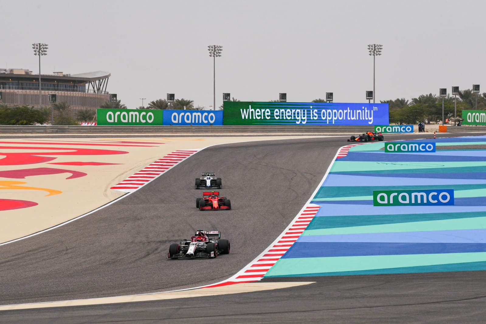 Saudi Aramco branding at the F1 track in Manama. (Supplied)