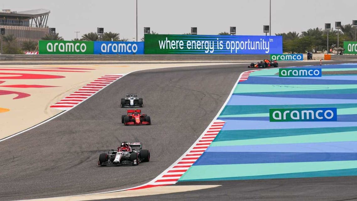 Saudi Aramco branding at the F1 track in Manama. (Supplied)