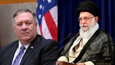 US Secretary of State Mike Pompeo, left, and Iran Supreme Leader Ali Khamenei, right. (AP)