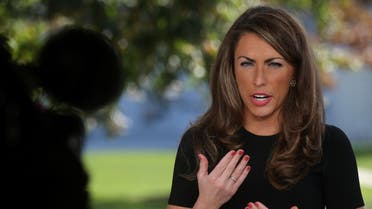 White House Director of Strategic Communications Alyssa Farah gives a television interview about the White House response to U.S. President Donald Trump's coronavirus disease (COVID-19), outside the White House in Washington, U.S. October 6, 2020. REUTERS/Jonathan Ernst