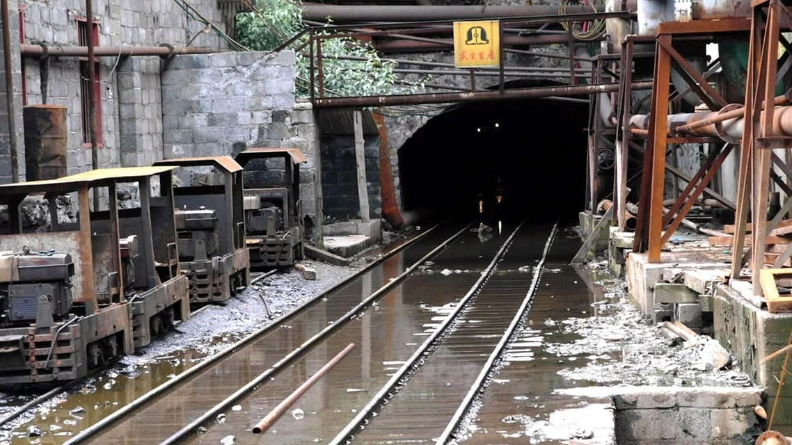 This recent but undated photo shows a gallery exit of the damaged Lajiapo coal mine in China's southern region of Guangxi. Underground water flooded the Lajiapo and Longshan mines around on July 17, 2001. (AP)