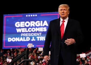 President Donald Trump attends a campaign rally for Republican US Senators David Perdue and Kelly Loeffler, ahead of their January runoff elections to determine control of the US Senate, in Valdosta, Georgia on December 5, 2020.(Reuters)