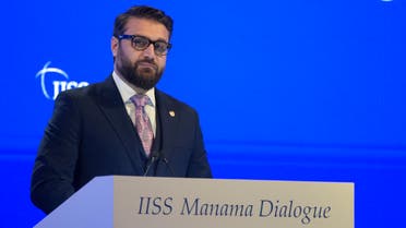 Afghanistan National Security Council advisor, Hamdullah Mohib addresses the Manama Dialogue security conference in the Bahraini capital on December 5, 2020. 