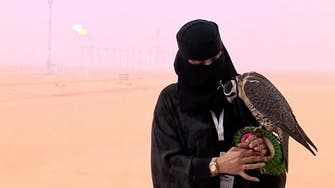Falconry expert becomes first woman to showcase skills in Saudi Arabia festival 