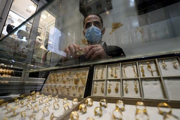 Palestinian Christian jewelr Melad Al-Amash at his store in Gaza City. (Reuters)