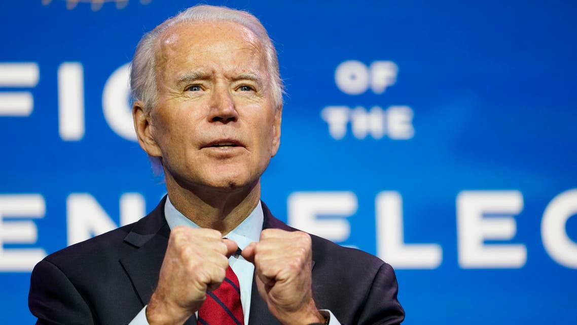 President-elect Joe Biden speaks during an event at The Queen theater in Wilmington on Dec. 8, 2020. (AP)
