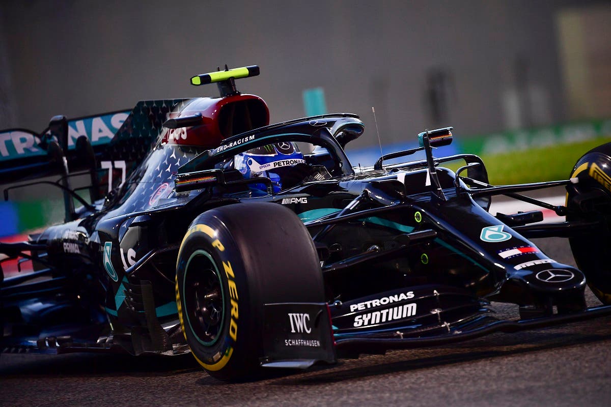 Mercedes driver Valtteri Bottas of Finland in action during second practice at the Formula One Abu Dhabi Grand Prix in Abu Dhabi, UAE, on December 10, 2020. (AP)