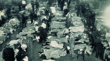 صورة لجانب من جثث ضحايا الكارثة