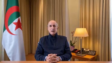 Algeria’s President Abdelmadjid Tebboune in a video posted to Twitter. (Screengrab)
