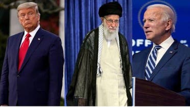 Iranian Supreme Leader US President Trump and Biden 