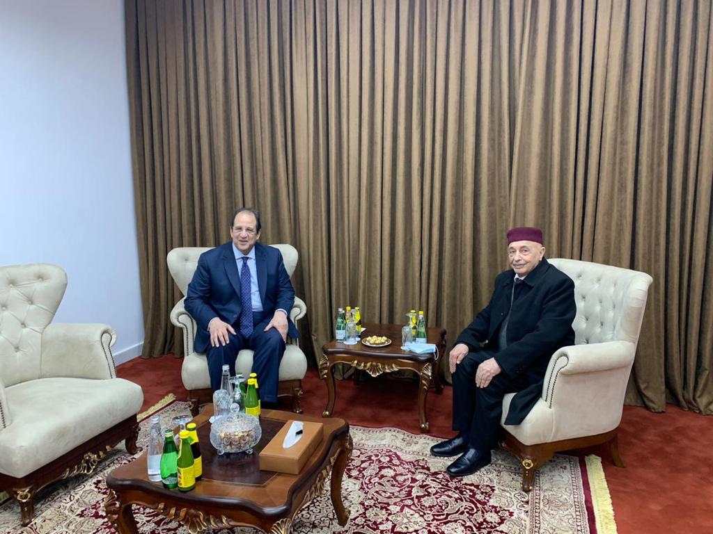 فخامة رئيس مجلس النواب يلتقي رئيس المخابرات المصرية ببنغازي