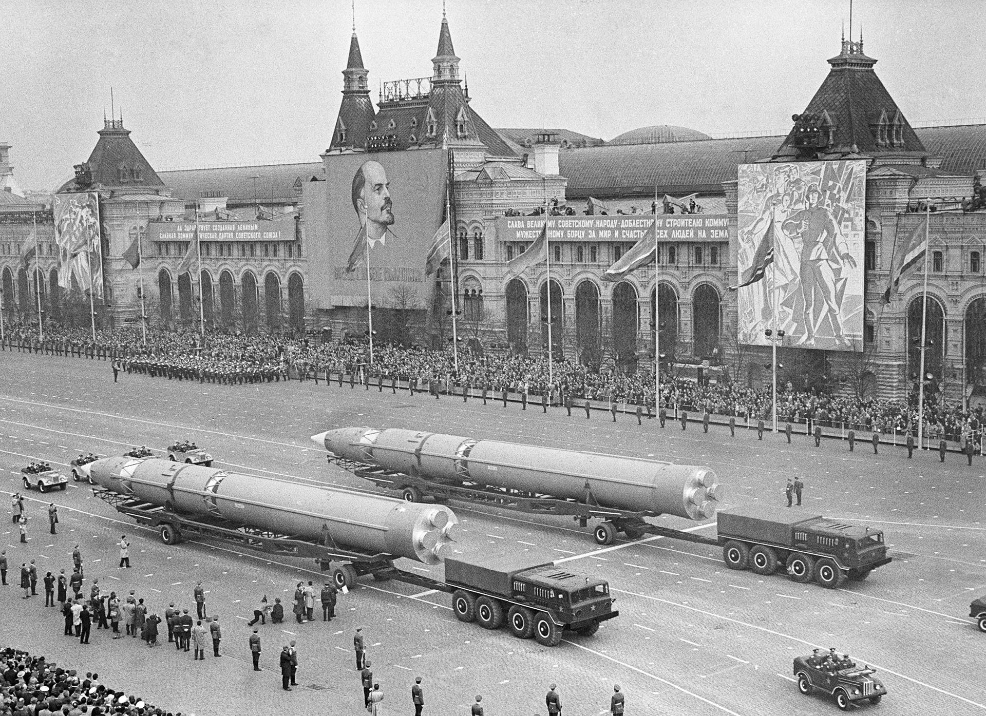 A photo of a giant Soviet missile 