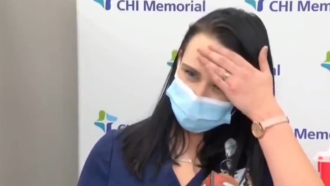US nurse Tiffany Dover. (Screengrab)