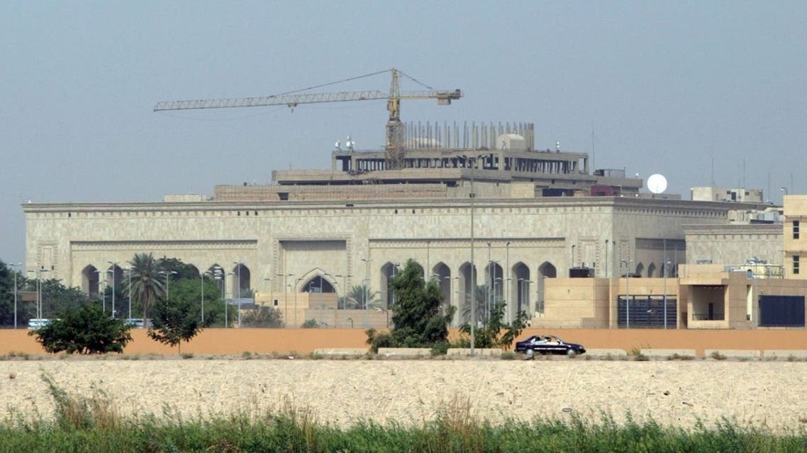 This file photo taken on October 11, 2007 shows in the forefront the US embassy complex in Baghdad in the heavily fortified Green Zone. (AFP)