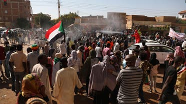  Protesters gather in Khartoum, Sudan, Saturday, December 19, 2020. (The Associated Press/Marwan Ali)