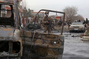 A member of Afghan security force stands guard at the site of an attack in Kabul on December 20, 2020. (File photo: AFP)