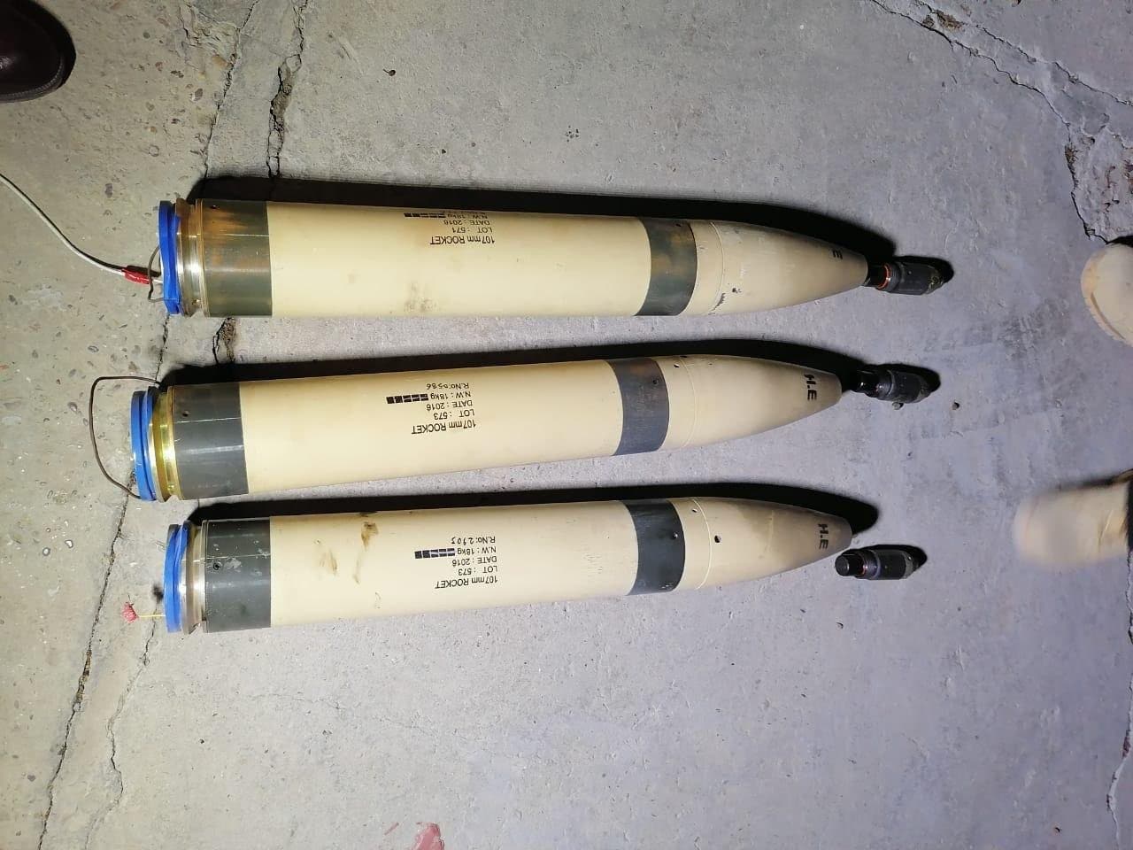 الصواريخ التي أطلقت باتجاه السفارة