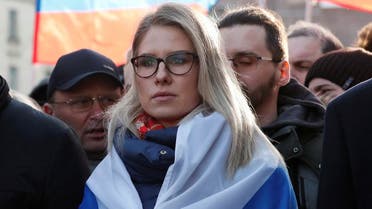 Russian opposition figure Lyubov Sobol takes part in a rally to mark the 5th anniversary of opposition politician Boris Nemtsov’s murder and to protest against proposed amendments to the country's constitution, in Moscow, Russia February 29, 2020. (Reuters)