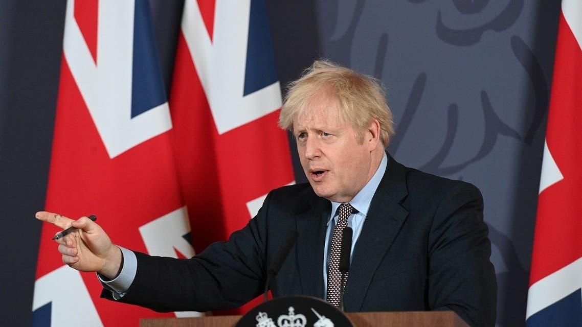 British Prime Minister Boris Johnson holds a news conference in Downing Street on the outcome of the Brexit negotiations, in London, Britain December 24, 2020. (Reuters)