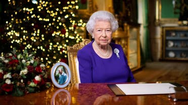 Britain's Queen Elizabeth II records her annual Christmas broadcast in Windsor Castle, Berkshire, Britain. (Reuters)