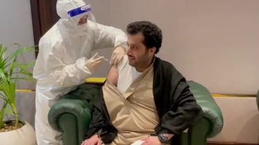 General Entertainment Authority Chairman Turki al-Alshikh receives the COVID-19 vaccine. (Screengrab)
