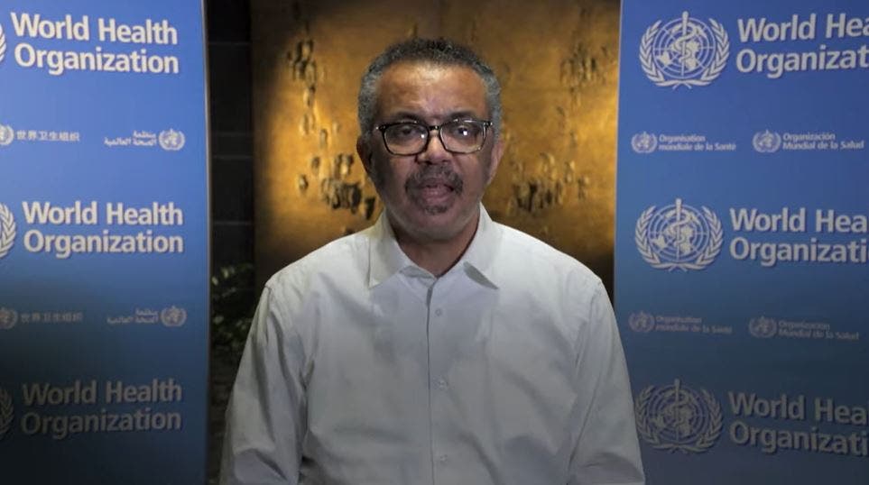 The head of the World Health Organization, Tedros Adhunam Ghebreyesus