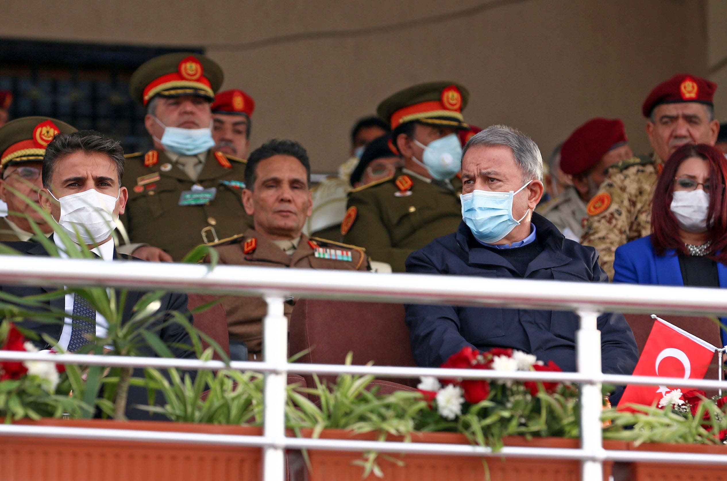 Hulusi Akar attends the graduation ceremony of a group of Al-Wefaq forces in Libya