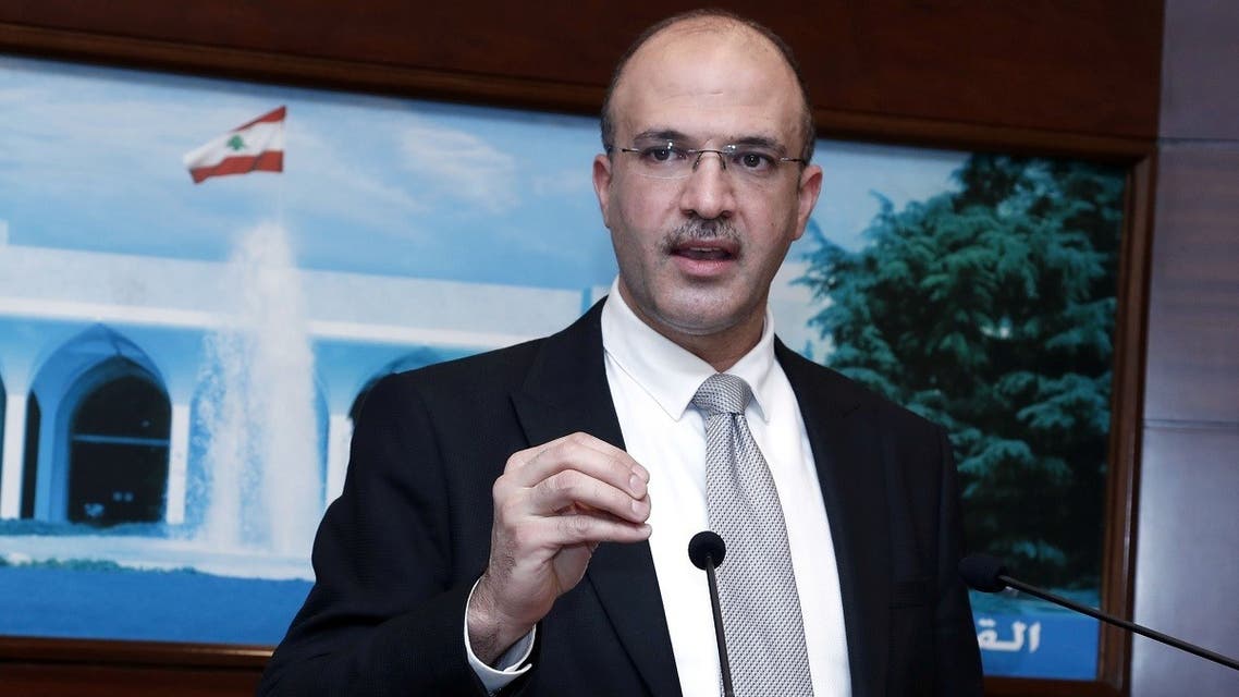 Lebanon’s caretaker health minister Hamad Hasan, gestures as he speaks at the presidential palace in Baabda, Lebanon, on December 28, 2020. (Reuters)