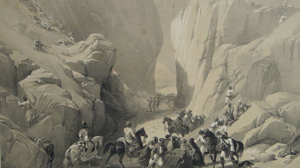 لوحة تجسد احدى معارك البريطانيين بأفغانستان
