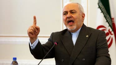 Iranian Foreign Minister Mohammad Javad Zarif speaks during a press conference in the capital Tehran, on August 5, 2019. (AFP)
