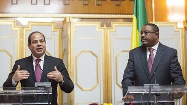 Egypt's president Abdel Fattah el-Sisi (L) and Ethiopian Prime Minister Hailemariam Desalegn give a press conference following their meeting in Addis Ababa on 24 March 2015. (File photo: AFP)