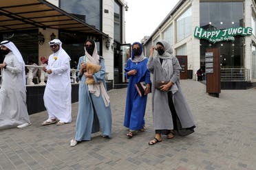 Saudi women walk in Abha High City, as the summer season kicks off with health precautions amid the coronavirus disease (COVID-19) outbreak, in an effort to boost internal tourism after the pandemic in Abha, Saudi Arabia. (File photo: Reuters)