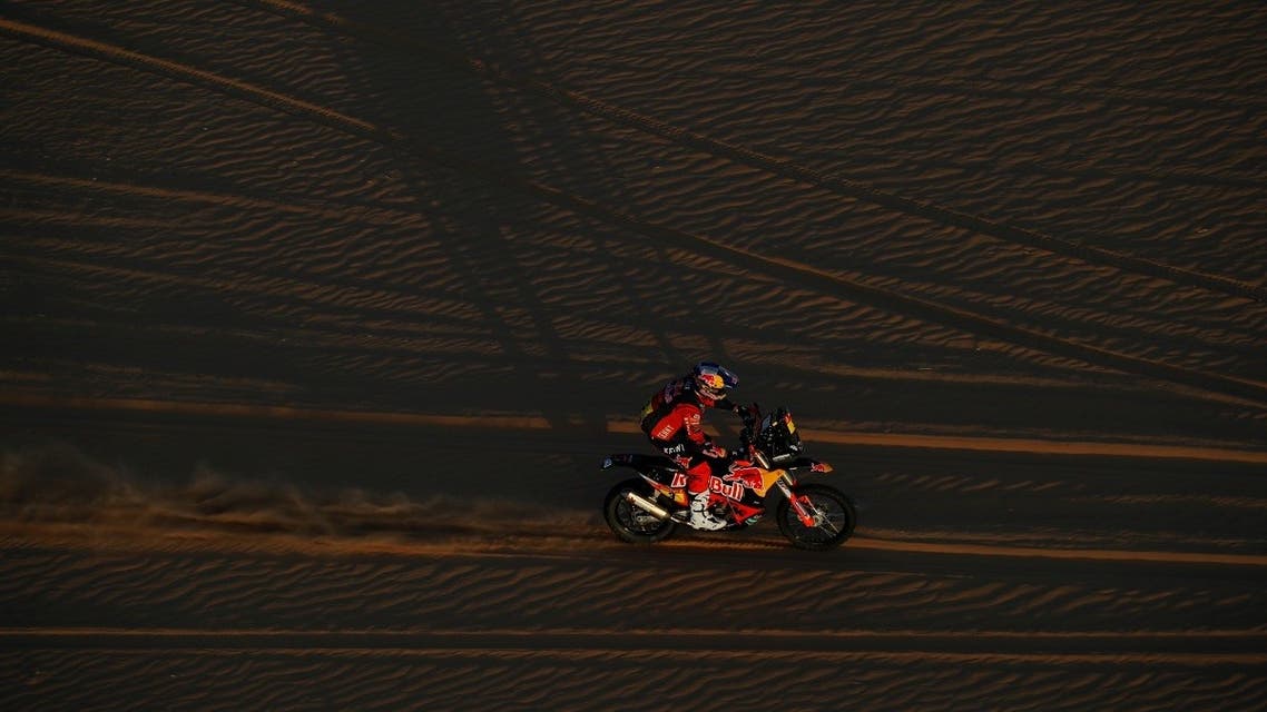 Red Bull KTM Factory Team’s Toby Price in action during stage 2 of Dakar Rally in Saudi Arabia, January 4, 2021. (Reuters/Hamad Mohammed)