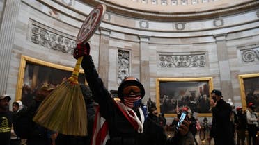 Supporters of US President Donald Trump enter the US Capitol's Rotunda on January 6, 2021, in Washington, DC.