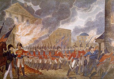 لوحة تجسد إحراق البريطانيين للعاصمة واشنطن