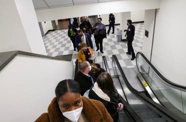 US Capitol Police evacuate journalists and House press staff members from the Capitol to a connected office building, in Washington, US, January 6, 2021. (Reuters)